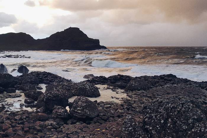 The sea at Giant''s Causeway, Northern Ireland