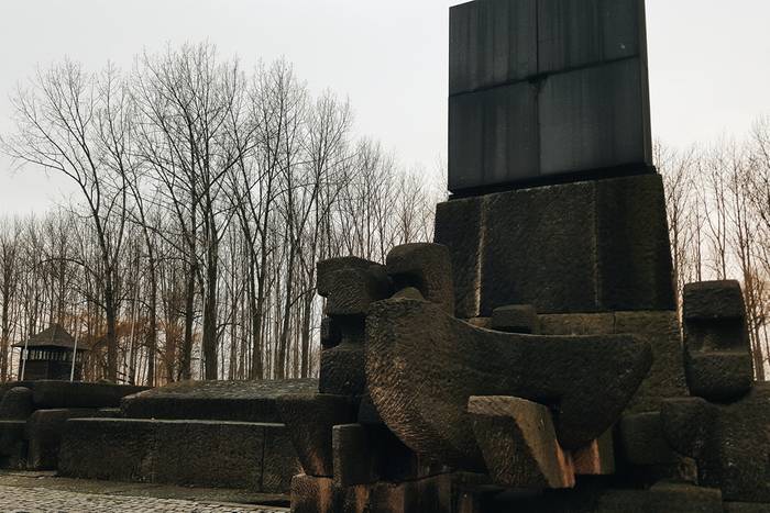 A monument to those who died at Auschwitz-Birkenau during WW2