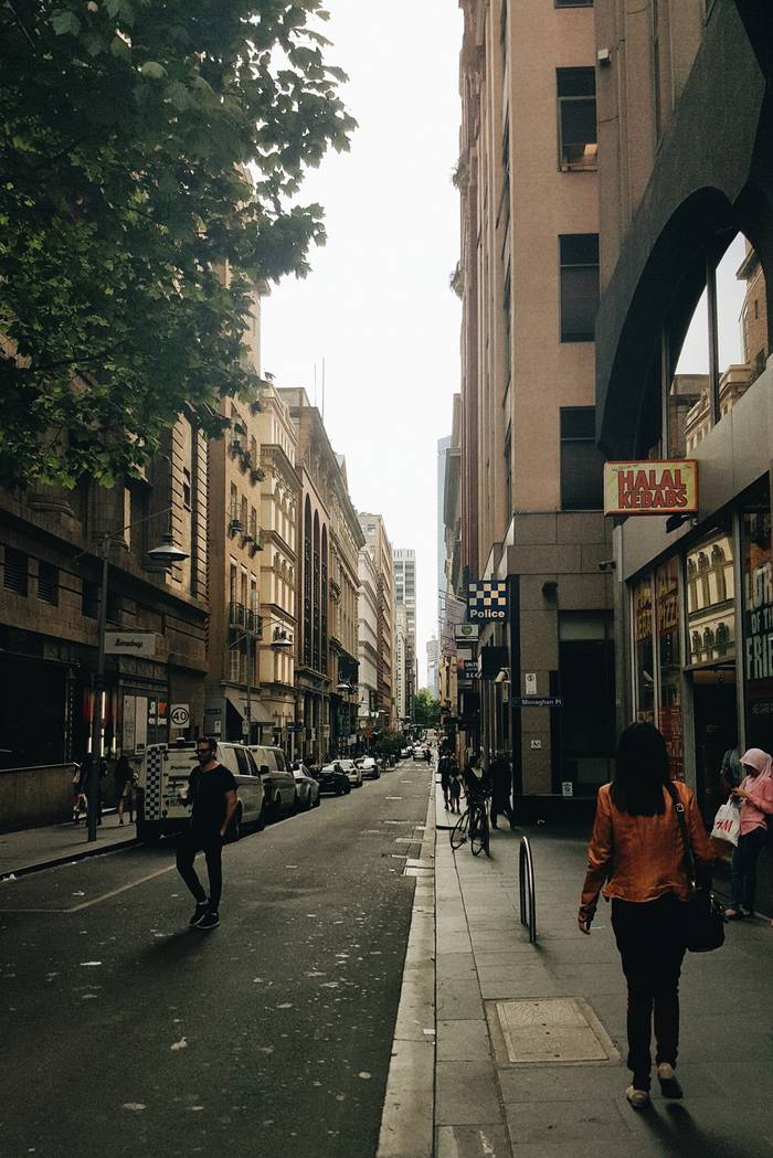 Looking down Flinders Lane