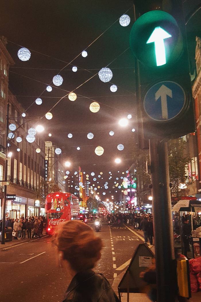 Christmas lights up on Oxford Street