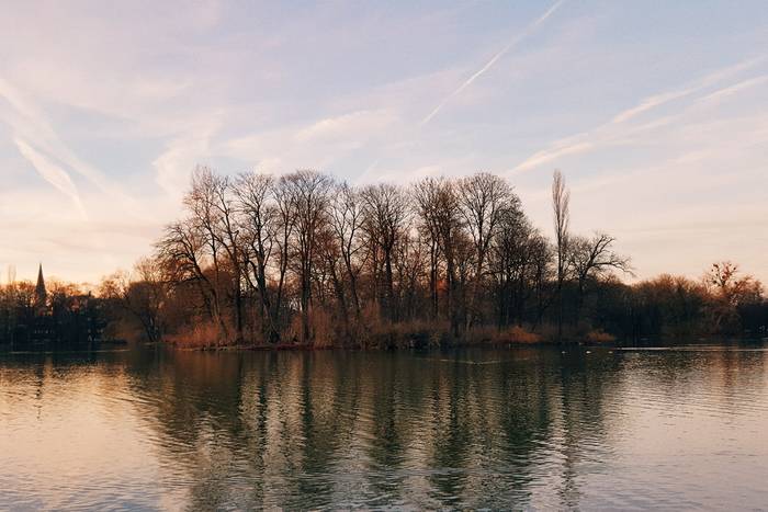 Looking out over a lake in the Englischer Garten