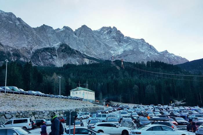 Looking up towards the Zugspitze