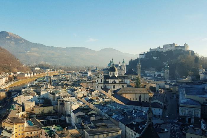 Looking out across Salzburg