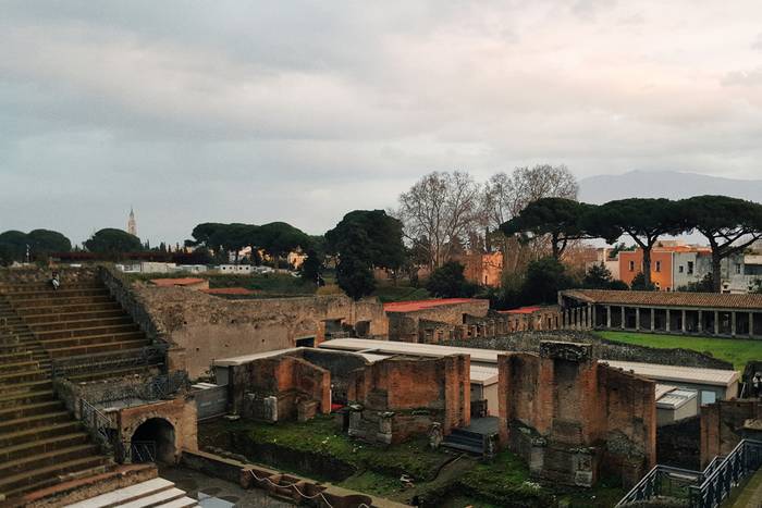 The ancient archeological site at Pompeii