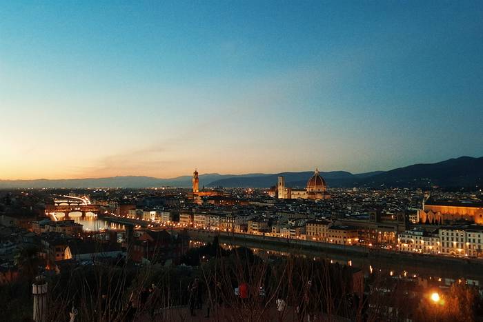 Looking out over Florence at sunset