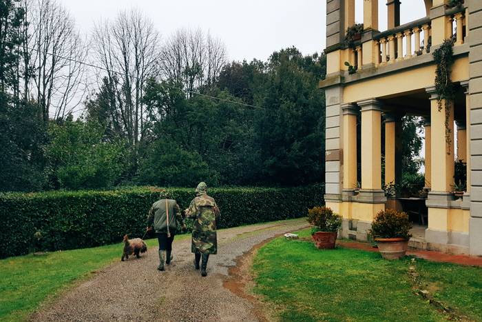 Heading out to look for truffles with 'Choco' the dog