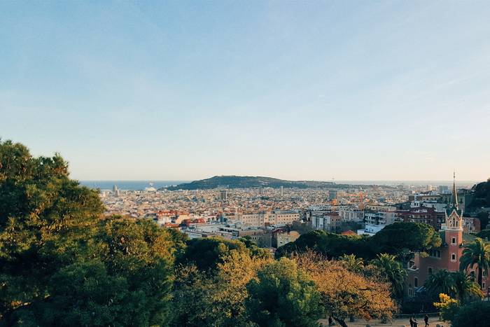 Looking out over Barcelona from Guell Park